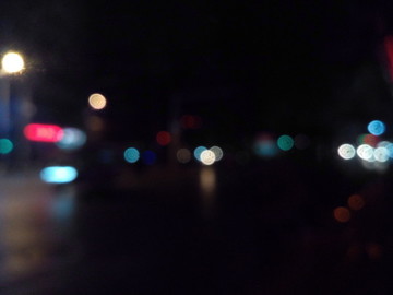 霓虹燈夜景光斑