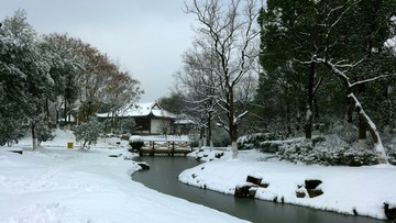 武漢市漢陽月湖公園雪景