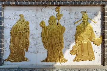 東阿藥王廟福祿壽星浮雕