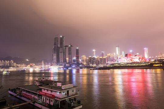 重慶朝天門夜景來福士大劇院