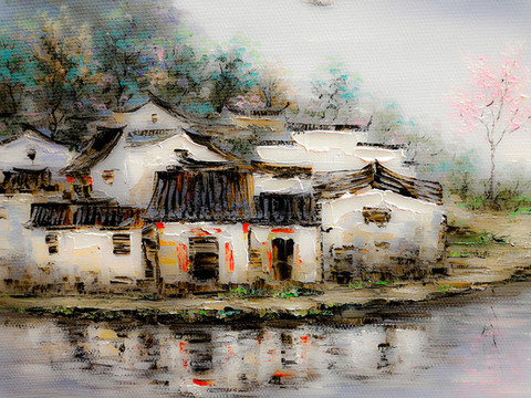 屋子油畫