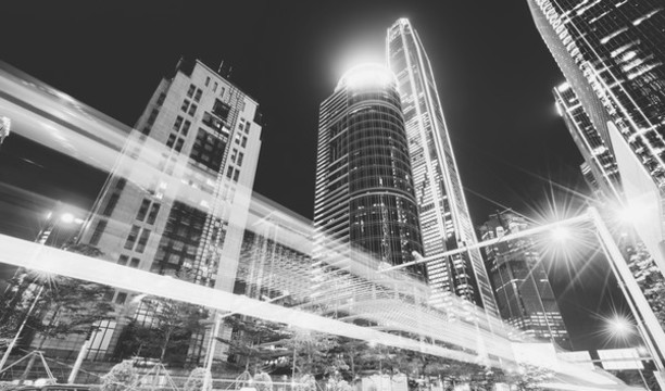深圳城市夜景建筑街道