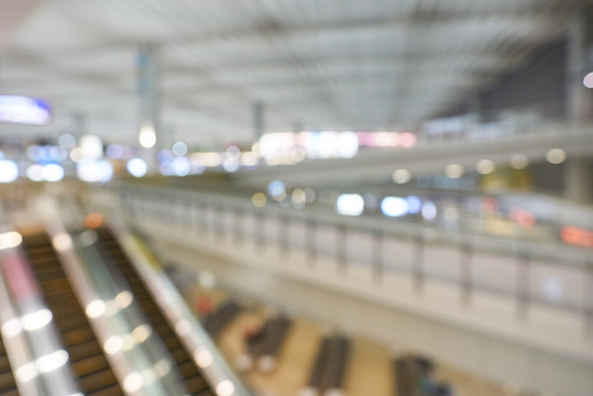香港國際機(jī)場機(jī)場大廳模糊的背景