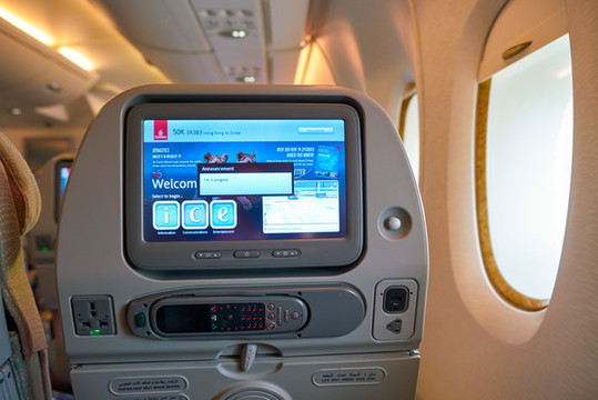 阿聯(lián)酋航空A380客機(jī)娛樂系統(tǒng)