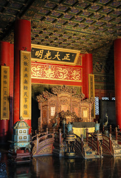 故宮宮殿內(nèi)景乾清宮正大光明