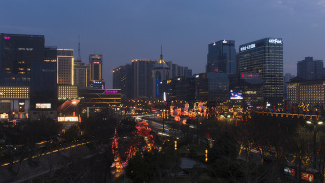 西安市永寧門商圈夜景