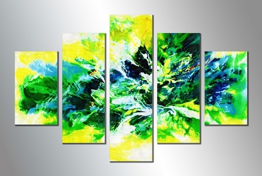 綠色抽象油畫裝飾畫