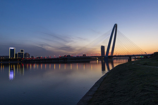 灞河晚景