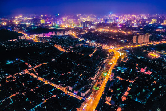 徐州市區(qū)夜景航拍