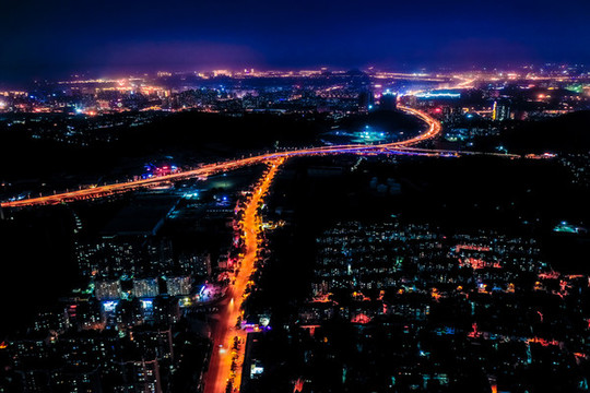 徐州市區(qū)廣山夜景航拍