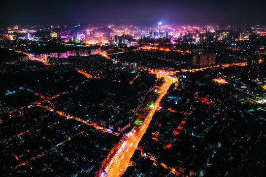 徐州市區(qū)夜景航拍