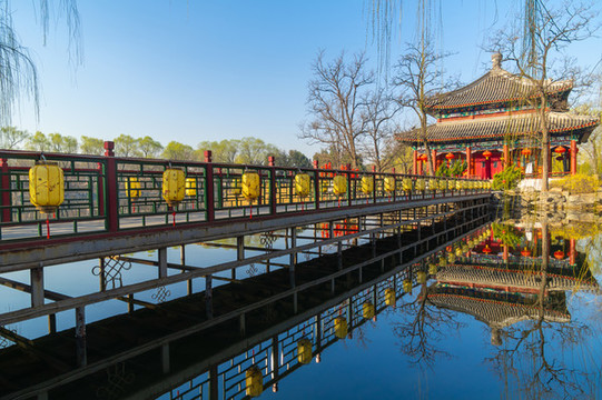 北京頤和園圓明園春季迷人風(fēng)光