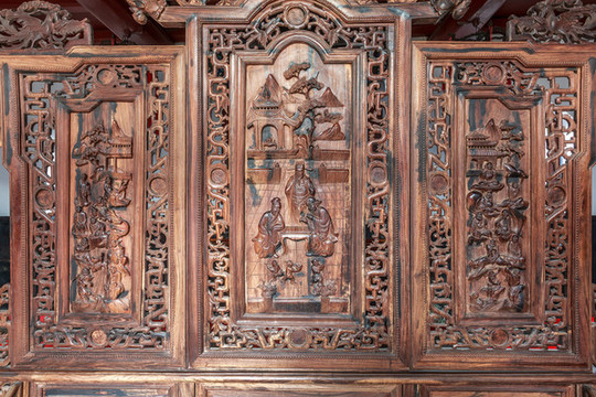 平遙中國(guó)商會(huì)博物館木雕屏風(fēng)