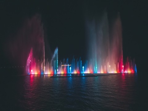 青島音樂噴泉夜景