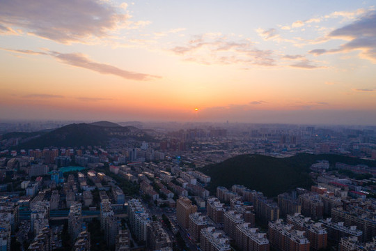 航拍濟南晚霞12