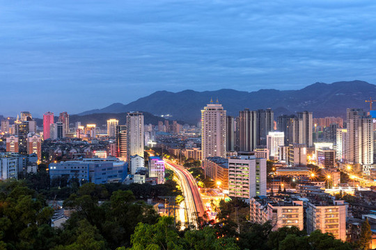 中國福建福州夜景城市風光