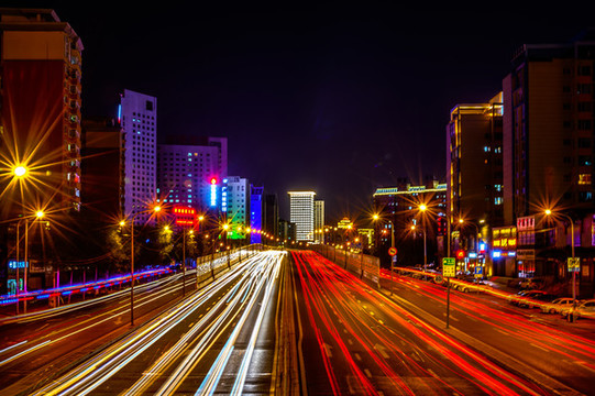 長春市亞泰大街高架橋夜景