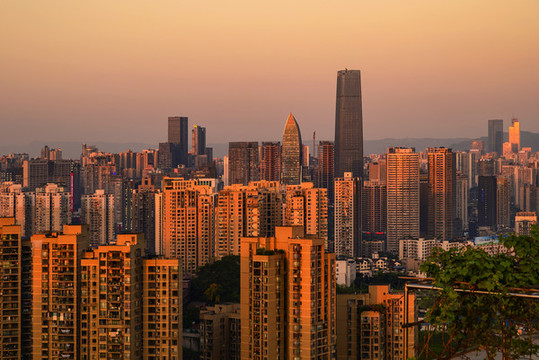 夕陽下的重慶觀音橋風(fēng)光