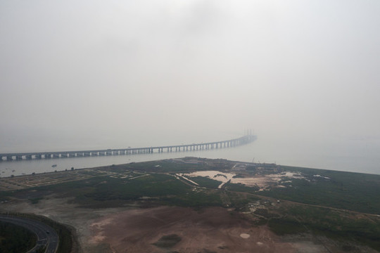 航拍青島膠州灣大橋