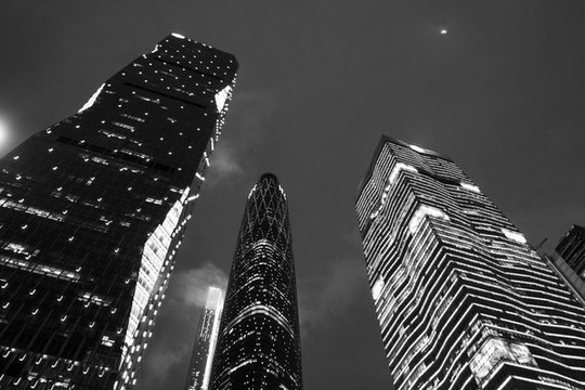 黑白夜景