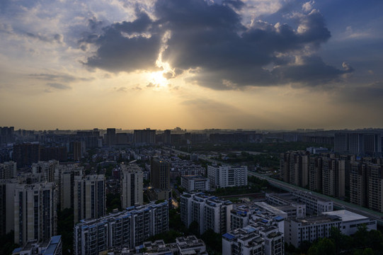 夕陽下的成都