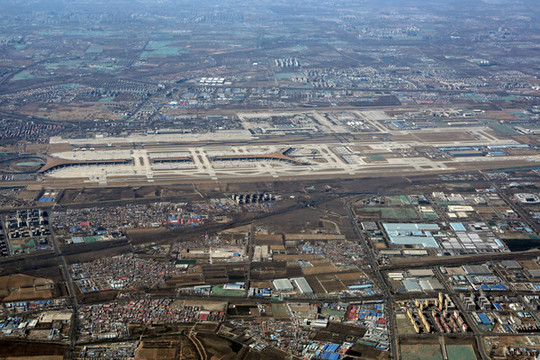 俯瞰北京首都機場全景