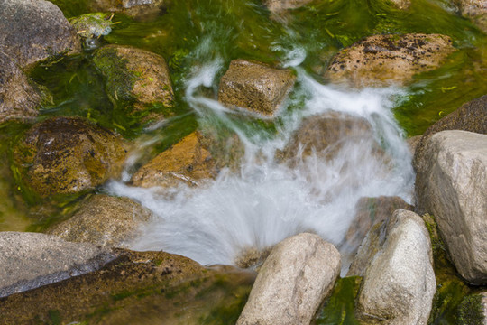 水潭瀑布溪流山澗小溪