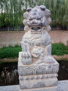 迎賓石獅子雕塑