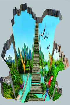 京美視覺原創(chuàng)3D風(fēng)景地面畫