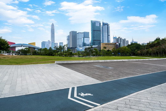 道路地面和城市景觀