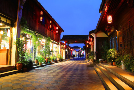杭州橋西歷史街區(qū)夜景
