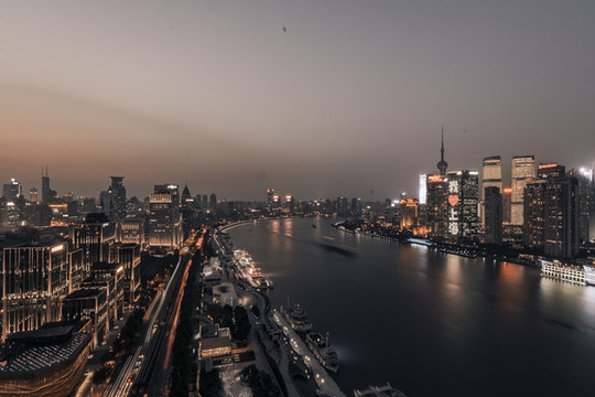 上海外灘陸家嘴夜景