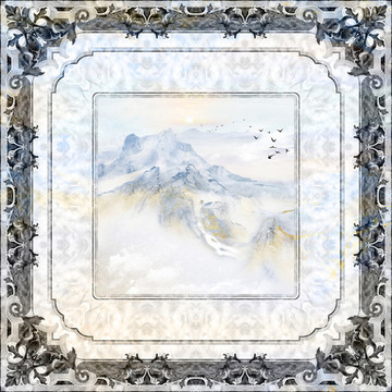 山水地拼花