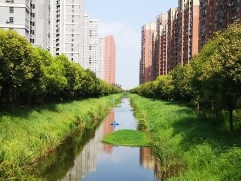 安置小區(qū)里的河