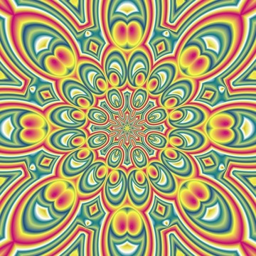 五彩花抽象圖案