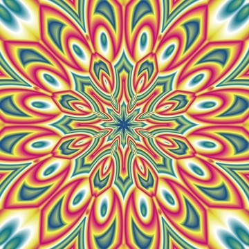 五彩花抽象圖案