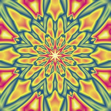 五彩花抽象圖案