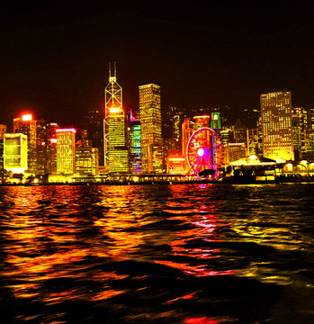 香港維多利亞灣夜景