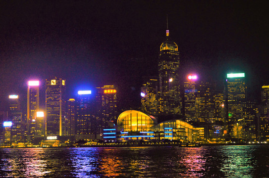 香港維多利亞灣夜景