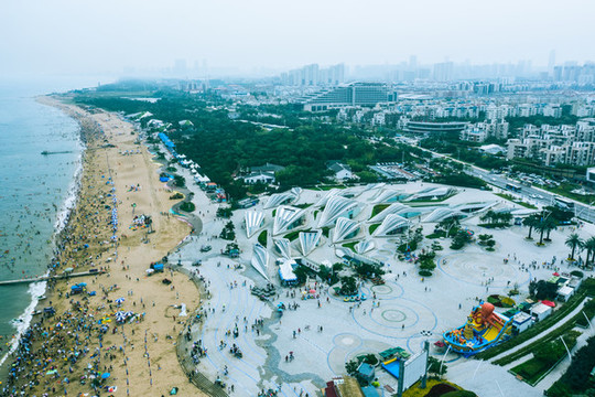 航拍日照海水浴場(chǎng)