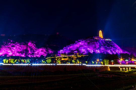 延安寶塔山夜景