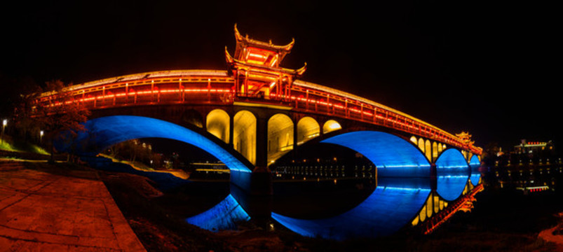 婺源廊橋全景圖