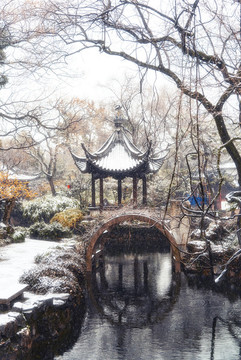 江南園林雪景
