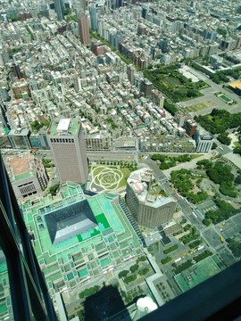 臺(tái)北101大樓俯瞰街道全景