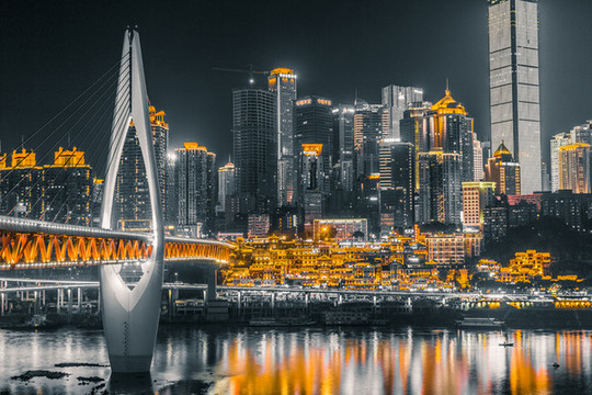重慶城市建筑夜景風(fēng)光攝影圖