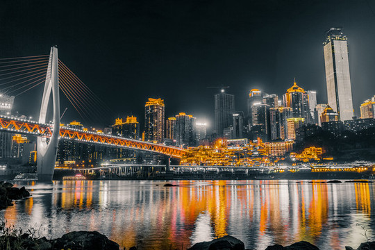 重慶城市建筑夜景風(fēng)光攝影圖