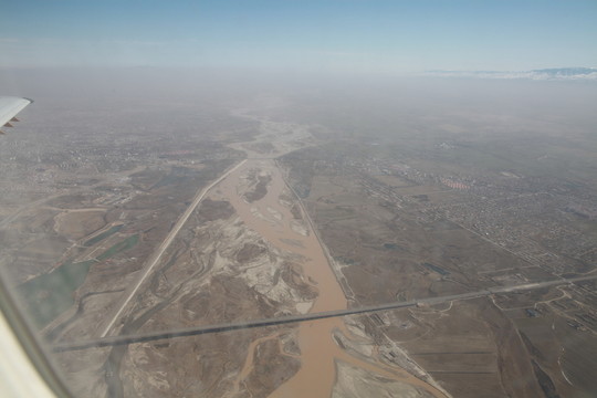 航拍伊犁河二橋