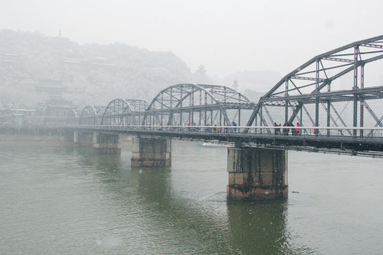 蘭州中山橋雪