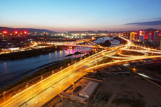 蘭州深安黃河大橋夜景