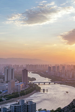蘭州黃河夕陽